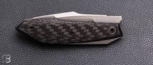    Couteau " Liner lock " custom par Samuel Jugieau - Fibre de carbone et lame en 14c28