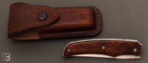Couteau " Liner Lock " par Le Kanif - Bois de fer et lame en 14c28n