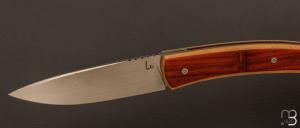  Couteau " Lo-Garithme  " liner lock custom par Lo-Coutelier - Buis/Padouk et lame en RWL34