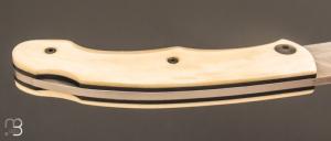 Couteau " Lock-Back " custom par Grégory Picard - damasteel et ivoire de phacochère