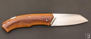   Couteau " Lock-back" custom pliant par Mathis Poujol - Micarta Westinhouse et RWL-34