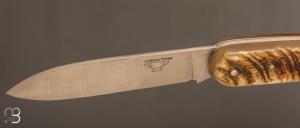Couteau  " Lock-back " par La Bonne Trempe - Corne de bélier
