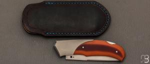  Couteau " Lock-back" custom pliant par Mathis Poujol - Micarta et RWL-34