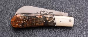     Couteau de poche " London " par Le Fidèle - Bouleau stabilisé et os
