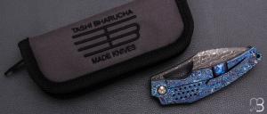   Couteau " Machine " custom par Tashi Bharucha - Timascus et lame en damas