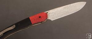 Couteau " Merops " Liner-Lock Micarta et lame damas par Olivier Lamy