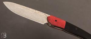 Couteau " Merops " Liner-Lock Micarta et lame damas par Olivier Lamy