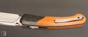    Couteau " Merops S-Lock "  par Olivier Lamy - Skua Coutellerie - Micarta et lame en RWL34
