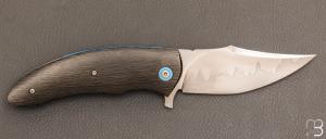Couteau " Metatron " custom pliant par Milan Mozolic - Fibre de carbone et San-Maï