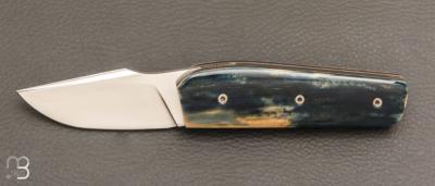   Couteau " Mini Mastard " custom par Christophe Arbogast - Ivoire de mammouth et lame en RWL34