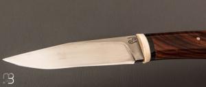  Couteau droit par Nicolas Mestrallet - Atelier du couteau de Vaunaveys - Lame forgée en acier C130 et bois de fer