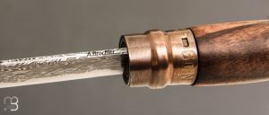  Couteau " OPI N°09 " custom par Anthony Brochier - Damas  Sandwich mosaïque et noyer