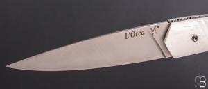   Couteau  " ORCA " pliant par l'Atelier Les 2 Diables - Os et 14c28N