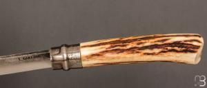    Couteau  "  Opinel N°09 " custom bois de cerf par Laurent Gaillard