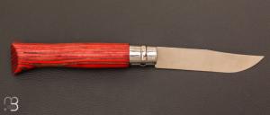 Couteau Opinel N°12 inox bouleau lamellé rouge