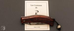  Couteau  "  liner lock Persian " bois de fer et lame en 26C3 de Garaboux Jean Philippe - Les couteaux de Pi