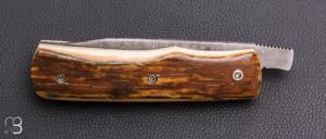    Couteau de poche Piémontais de Richard Ciachera - Ivoire de mammouth et damas