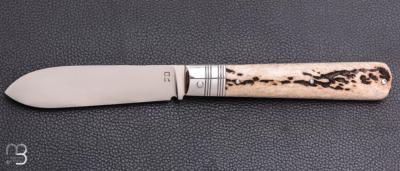    Couteau " Pradel " par Romain Alvarez - RWL34 et bois de cerf