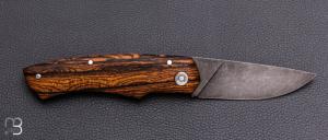    Couteau " Quetsche à friction " par Louis Contat - Bocote et acier XC100