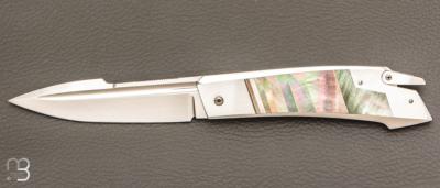    Couteau " R.B.L" custom de Guillaume Ducasse - Nacre noire