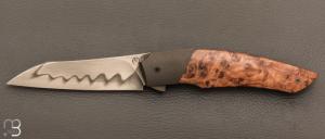    Couteau  " Racer " custom par Arnaud Dallier - Loupe d'orme stabilisée