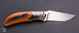   Couteau " Rocket " custom de Stéphane Sagric - Micarta et Zirconium