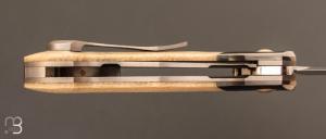  Couteau  "  Front-flipper " custom par Romain Lopez - Micarta et RWL-34
