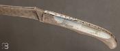  Couteau "Rossignol à palanquille" de Maxime Rossignol - La Forge de Max - Nacre et damas inoxydable