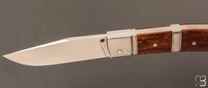   Couteau  " Rumilly " par Philippe Lemonnier - Loupe de bois de fer d'Arizona et lame en RWL34 