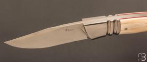    Couteau " Satan'ass " custom par Frédéric Augé - Ivoire de phacochère et lame en RWL34