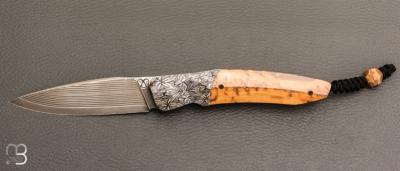     Couteau " Sirius A  " par Florian Keller - Mammouth / Damas et Suminagashi