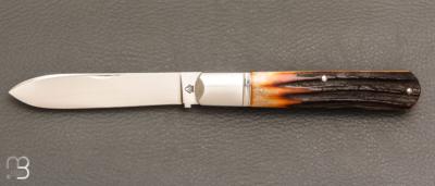    Couteau " Slim Barlow " de Ken Steigerwalt - Amber Stag et RWL-34