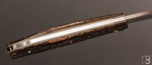  Couteau " Slipjoint " custom par Guy Poggetti - Bois de cerf et lame en C130