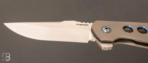 Couteau " Talon Flipper " par Pena Knives - Titane et lame en CPM 154