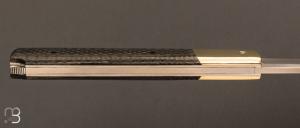  Couteau " Tanto" lock-back custom par Eric Depeyre - Fibre de carbone et Bronze