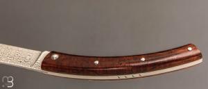    Couteau  de poche le Thiers 11 CM par Cognet - Bois de fer et lame damas