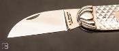 Couteau  "  Wharncliffe 3 lames " custom en nacre par Rick Browne