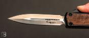 Couteau de poche automatique Golgoth lame "dague" - aluminium noir et noyer - G11-1277