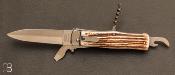 Couteau automatique MIKOV PREDATOR bois de cerf 241NP4. 4 outils