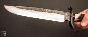 Couteau de chasse en bois de cerf  et lame en 100C6 par Laurent Gaillard