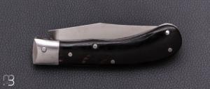    Couteau "cran carré" Pierre Henri Monnet - Croûte de buffle et 90McV8