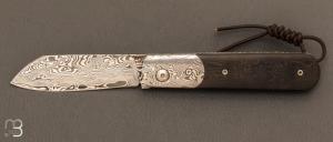   Couteau de collection artisanal à cran forcé de Stéphane Auberthié - FatCarbon et Damasteel