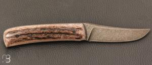  Couteau " custom " par Guy Poggetti - bois de cerf et lame en Elmax