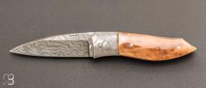   Couteau " custom " de Alain & Joris Chomilier - Damas de Chad Nichols et ivoire de mastodonte