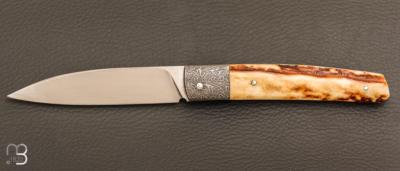   Couteau " custom " par Grégory Picard - Bois de cerf et S45VN