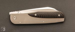   Couteau " custom " pliant de David Lespect - Carbone / Titane et RWL34
