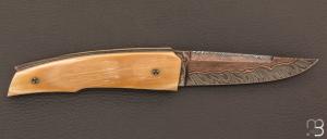  Couteau  "  custom  " damas San-Maï Carbone Cuivre par Alain & Joris Chomilier