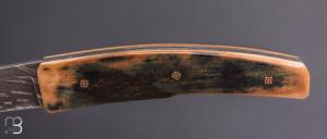     Couteau " custom " de Alain & Joris Chomilier - Ivoire de mammouth et damas inoxydable Vegas Forge