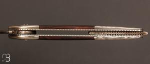 Couteau " custom " damas et cocobolo par Claude LORY