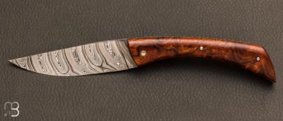 Couteau de poche Ardèchois de collection Bois de Fer et damas